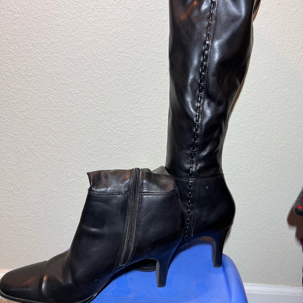Black calf boots.